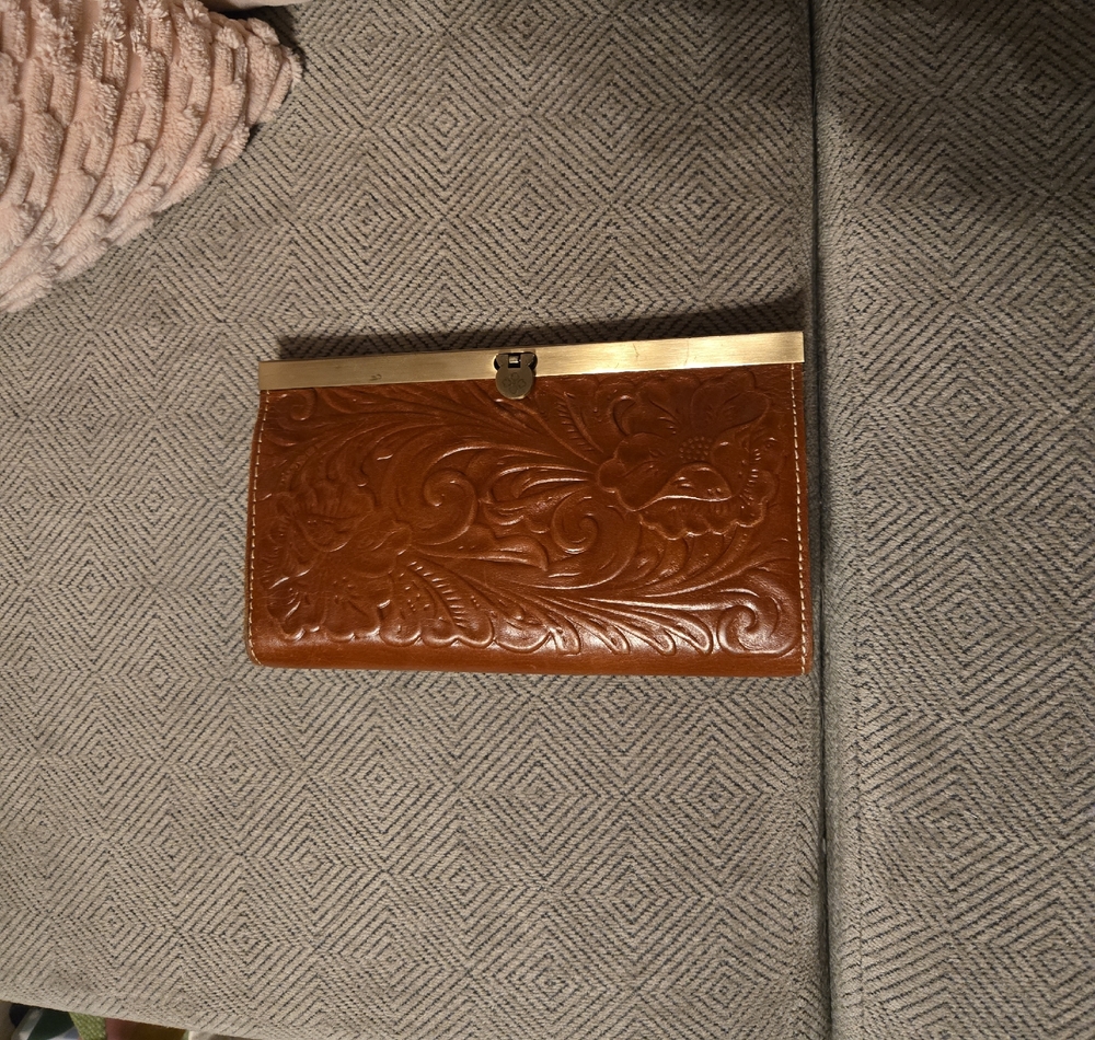 Patricia Nash Brown Embossed Leather Wallet